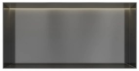 Hotbath &More frameless inbouwnis met verlichting 30x60x10cm geborsteld gunmetal PVD