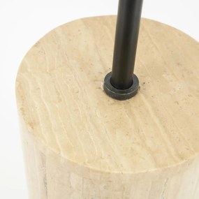 Linnnen Vloerlamp Travertin Voet