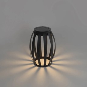 Buiten tafellamp zwart 3-staps dimbaar solar en oplaadbaar - Sheldon