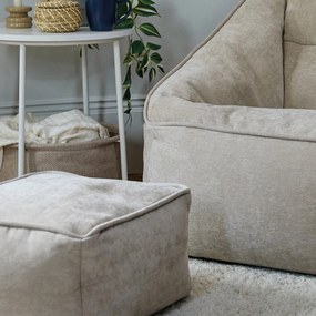 Natalia Chenille Armchair Bean Bag + Footstool