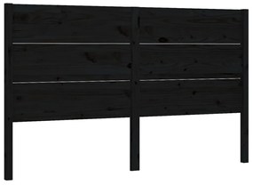 vidaXL Hoofdbord 156x4x100 cm massief grenenhout zwart