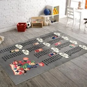 Kleden Grijs Mani Textile  Multiplicatie tafel kinderen vloerkleed