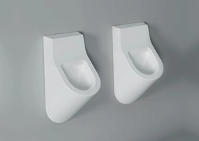 Salenzi Hung urinoir achterinlaat mat antraciet met ophangset en sifon