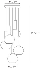 Lucide Marius hanglamp 55cm 5x E27 zwart