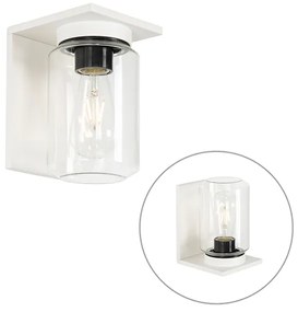 Buitenlamp Moderne wandlamp wit met helde glas IP54 - Marshall Modern E27 IP54 Buitenverlichting cilinder / rond