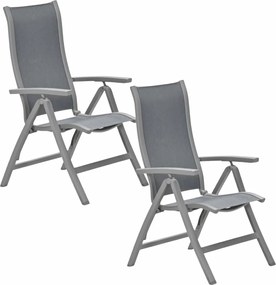Garden Impressions Hilly tuinstoel verstelbaar taupe - 2 stuks