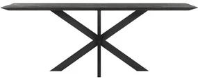 DTP Home Timeless Black Eettafel Zwart Teak Met Kruispoot 210 Cm - 210 X 100cm.