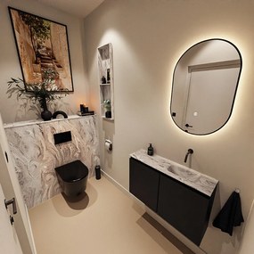 Mondiaz Ture DLux toiletmeubel 80cm urban met wastafel glace rechts zonder kraangat