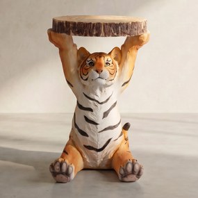 Bijzettafeltje Tijger - 37 X 35cm.