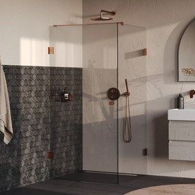 Brauer Void Carving profielloze douchecabine 100x100cm koper geborsteld PVD