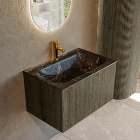 Mondiaz Kurve-dlux 70cm badmeubel shadow met 1 lade en wastafel big small midden 1 kraangat lava