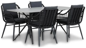 Tuinset 4 personen 180 cm Wicker Grijs Coco Coco Leonardo