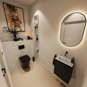 Mondiaz Ture DLux toiletmeubel 40cm urban met wastafel opalo midden zonder kraangat