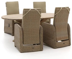 Intenso Umbria/ROUGH-Y Ellips 200cm dining tuinset 5-delig verstelbaar