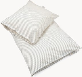 Kinderdekbedovertrekset Stripe Bluie van biokatoen