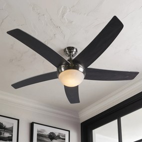 Plafondventilator staal 132cm met afstandsbediening - Cool Design, Modern E14 rond Binnenverlichting Lamp