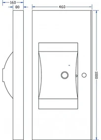 Mueller Vision enkele wastafel 100x46cm