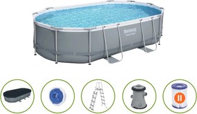 Bestway Power Steel opbouwzwembad - ovaal - L488 x B305 x H107 cm