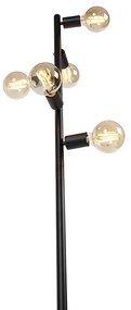 Moderne vloerlamp zwart 5-lichts - Facil