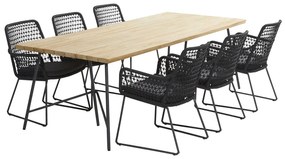 4 Seasons Outdoor Athena tuinset met Lano tafel 240 cm  Tuinset    houtkleur weerbestendig