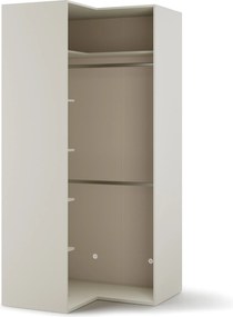 Hoekkledingkast Evareve 100, Lichtbruin, 216x100x100cm, 108 kg, Kledingkast deuren: Met scharnieren