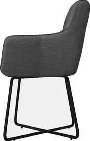 Eetkamerstoel - Arne - stof Bjorn grof geweven donker grijs