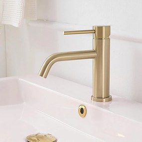 Wastafelkraan Rea Lungo Gold Brush Low