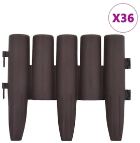 vidaXL Gazonranden 36 st 10 m PP bruin