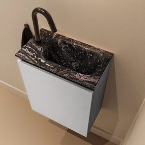 Mondiaz Ture DLux toiletmeubel 40cm plata met wastafel lava rechts met kraangat