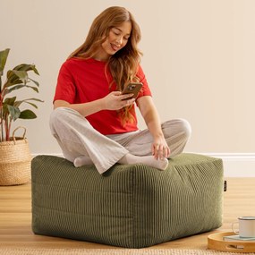 Noa Modulaire Poef Corduroy - Saliegroen