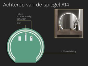 Atypische spiegel met LED verlichting A14 60x55