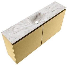 Mondiaz Ture DLux toiletmeubel 100cm oro met wastafel glace midden met kraangat