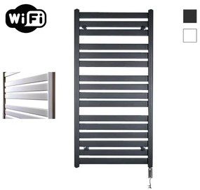 Sanicare HVW - Moda electrische WifiRadiator - 120x60cm - mat zwart met thermostaat chroom - rechtsonder HRDWC 601200/A