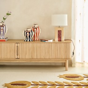 Essen en gefineerd tv-meubel, 2 schuifdeuren, breedte 200 cm, WAPONG