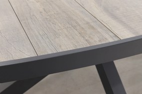 Hartman Milaan/Silva houtlook 240x115 cm. ovale tuinset - 7-delig
