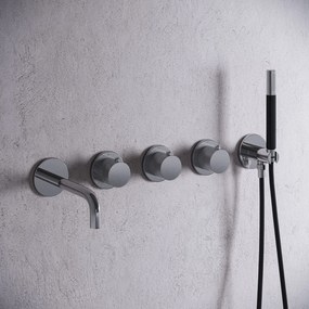 Saniclear Plus Stripes Pro inbouw badkraan met 20cm uitloop chroom