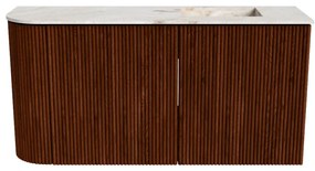 Mondiaz Joya DLux 80cm toiletmeubel ronding links ruby met wastafel faye rechts 1 kraangat frappe