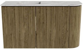 Mondiaz Joya DLux 70cm toiletmeubel ronding rechts dusk met wastafel faye links zonder kraangat glace