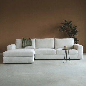 PEPP Interiors Uno Hoekbank Ribstof Links Grijsbeige