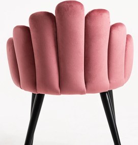 Set 4 Hand Fluwelen Stoelen Zwarte Poten