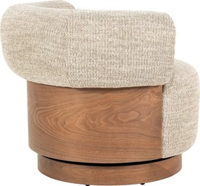 Fauteuil Met Hout Draaibaar Taupe