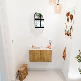 Mondiaz Joya DLux 70cm toiletmeubel oak met wastafel faye links 1 kraangat meli