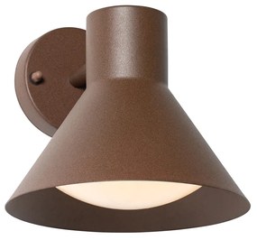 Industriële buitenwandlamp roestbruin kegel IP44 - Natas