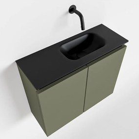 Mondiaz Ture 60cm toiletmeubel army met wastafel urban rechts geen kraangat