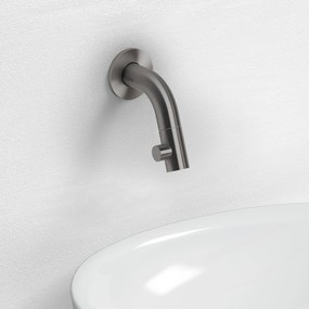 Clou Kaldur inbouw fonteinkraan 7.5cm gunmetal geborsteld PVD