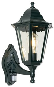 Buiten wandlantaarn donker groen met bewegingssensor IP44 - New Orleans up