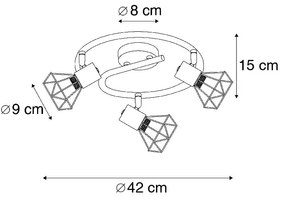 Smart Spot / Opbouwspot / Plafondspot zwart draai- en kantelbaar incl. 3 Wifi P45 - Mosh Modern E14 rond Binnenverlichting Lamp