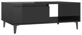 vidaXL Salontafel 90x60x35 cm spaanplaat hoogglans zwart
