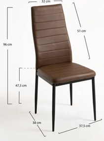 Set 4 Lauter Kunstlederen Stoelen