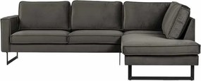 Hoekbank - Stuart - rechts - Velours Adore donkergrijs 68